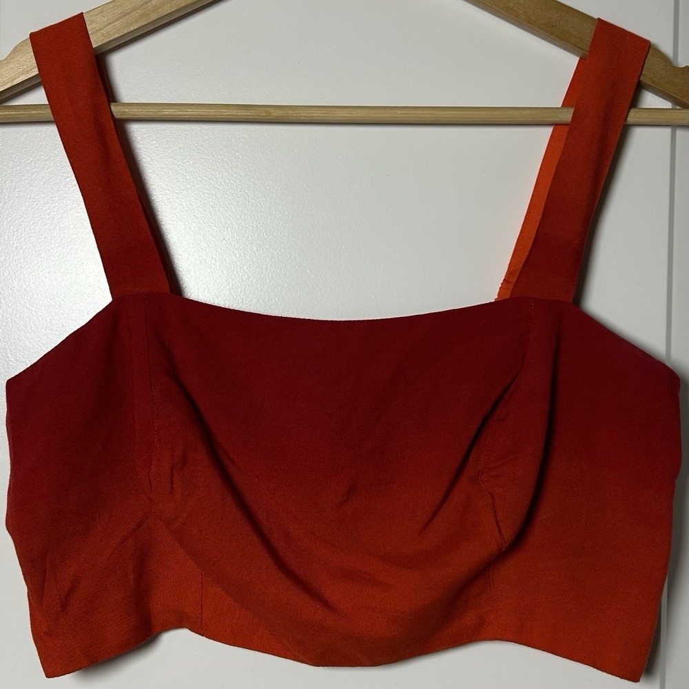 FARM Rio Red-to-Orange Ombre Cropped Tank